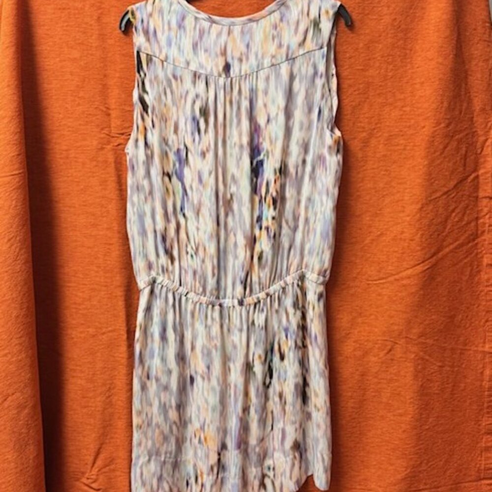 A.L.C. Mini Dress / Tunic - Pastel Water Colors 100% Silk - Size L - Picture 6 of 9